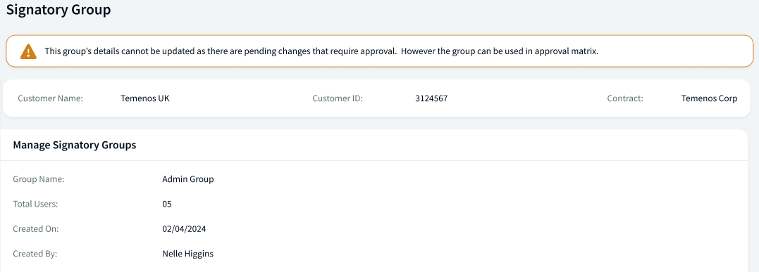 Status and Action after deleting user Notifcation message